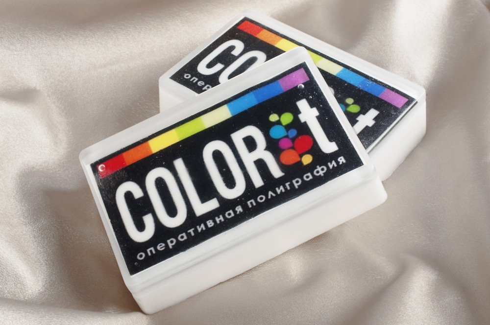 мыло сувенирное с логотипом от мыловарни Душка-Отдушка