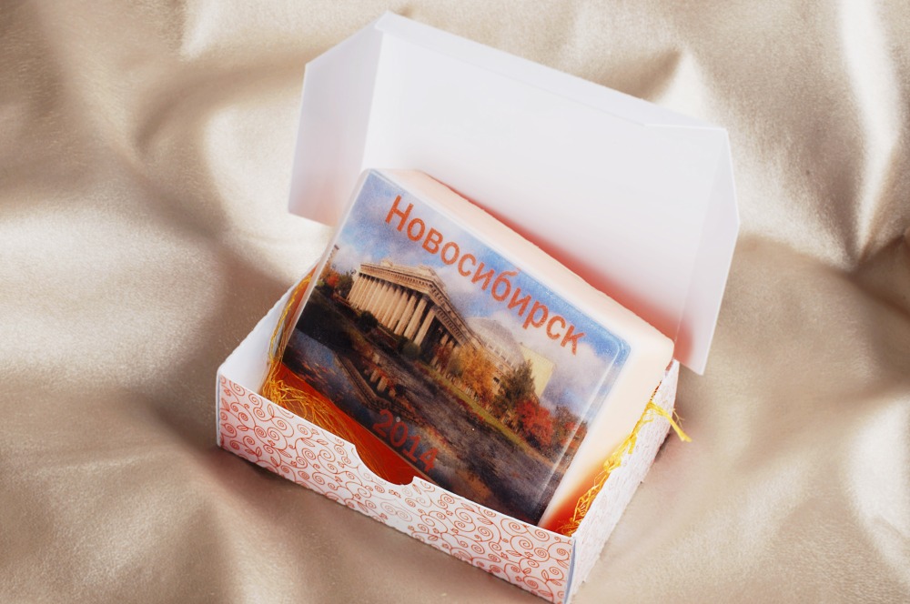 мыло сувенирное с логотипом от мыловарни Душка-Отдушка